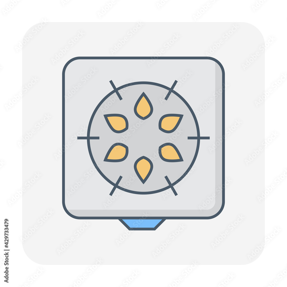 Gas stove vector icon. Household or appliance for food cooking in home kitchen with burner and flame fire from lpg natural gas. That power energy from fossil fuel mixture of propane and butane. Gas stove vector icon. Household or appliance for food cooking in home kitchen with burner and flame fire from lpg natural gas. That power energy from fossil fuel mixture of propane and butane.