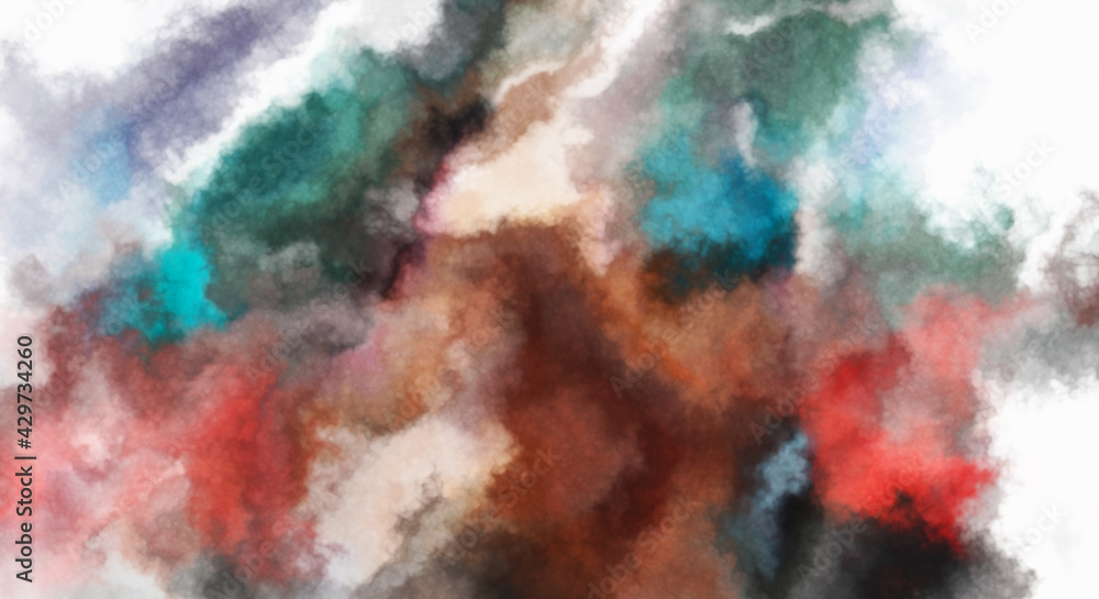 Obraz premium Watercolor painted background. Abstract Illustration wallpaper. Brush stroked painting. 2D Illustration.