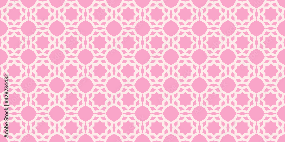 Pink geometric background. Simple geometric pattern. Seamless pattern, texture. Vector graphics