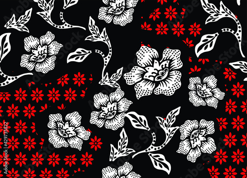 Batik Indonesian: is a technique of wax-resist dyeing applied to whole cloth, or cloth made using this technique originated from Indonesia. EPS 10