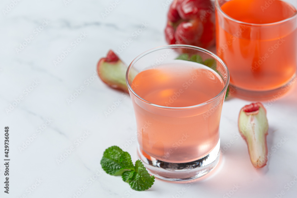 Rose apple juice on white background Rose apple juice on white background