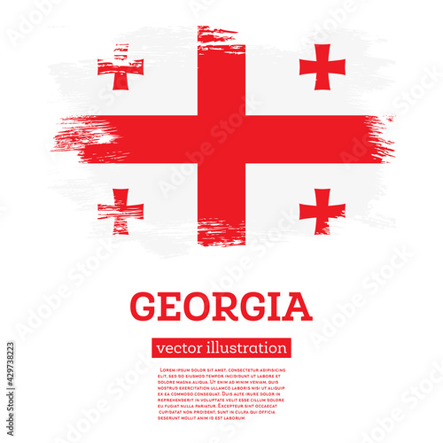 Georgia Flag with Brush Strokes. Independence Day.