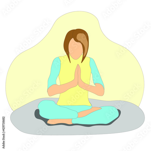 Wallpaper Mural Yoga. Girl in the lotus position. Torontodigital.ca