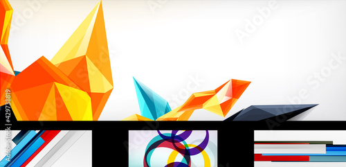 Vector geometric wallpaper design template set