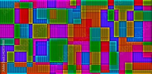 Colorful rectangles on a rectangular background. Use it for textures and illustrations.