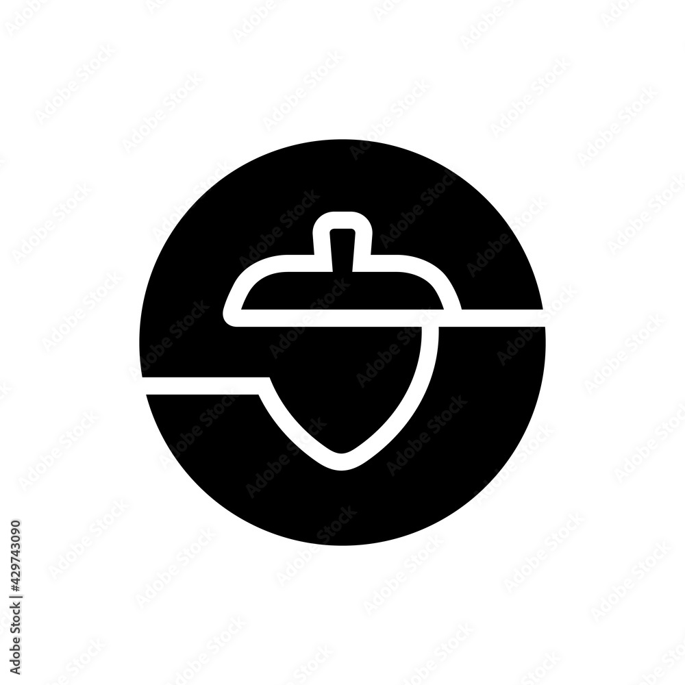 Acorn logo design template, simple oak nut icon, nature concept illustration - Vector Acorn logo design template, simple oak nut icon, nature concept illustration - Vector