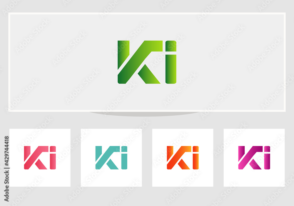 Initial KI Unique, attractive and creative modern logo. KI letter logo vector. Minimal KI logo design - obrazy, fototapety, plakaty 
