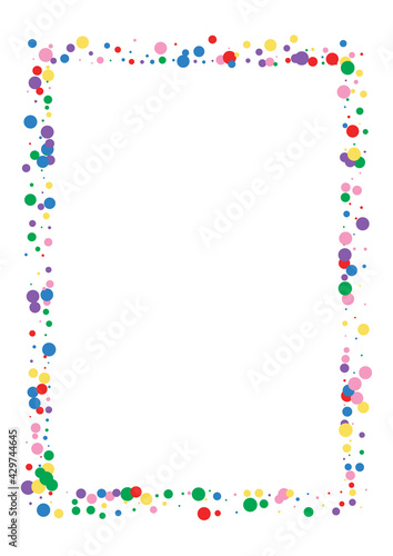 Orange Circle Creative Background. Round Random Texture. Red Event Confetti. Blue Color Dot Illustration.
