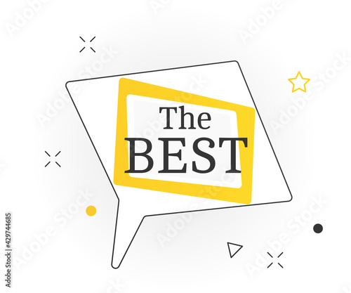 Interesting facts bubble symbol. Banner or sicker with phrase the best. Social media faq banner with speech bubble. Vector illustration on white background