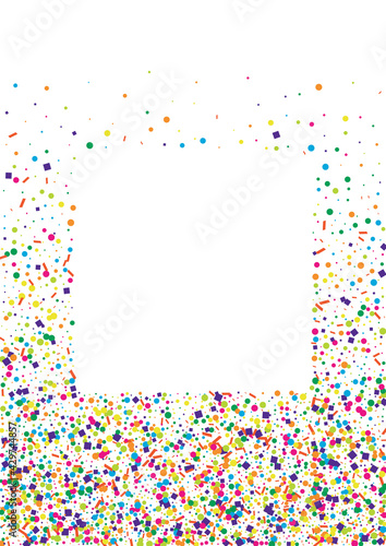 Red Round Decor Texture. Glitter Dot Illustration. Blue Vector Confetti Background. Yellow Wedding Square. © Vlada Balabushka