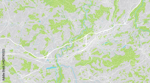 Urban vector city map of St Gallen, Switzerland, Europe