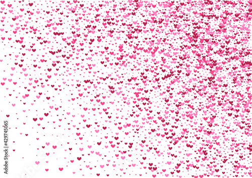 Purple Burst Heart Wallpaper. Red Friendship Texture. Pink Confetti Petals. Rose Pattern Background. Event Frame.