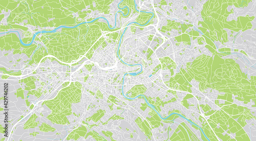 Urban vector city map of Bern, Switzerland, Europe