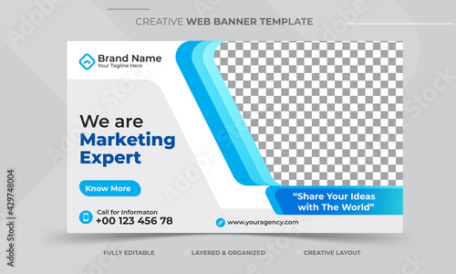 Editable web banner for live workshop business template. Web Banner template for social media