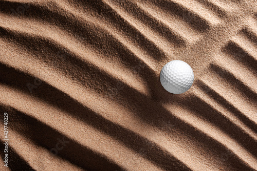 golf ball with white sand texture
