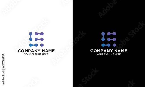 LE Letter Logo with tecnology.