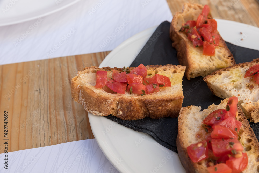 Apulia bread as an appetizer Apulia bread as an appetizer