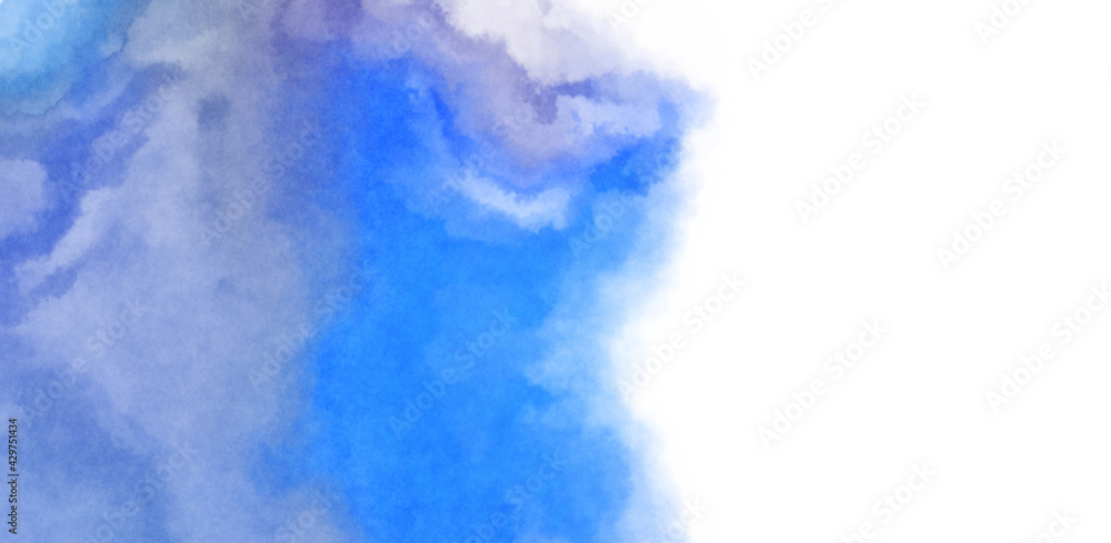 Abstract colorful watercolor on white background. Digital art painting.