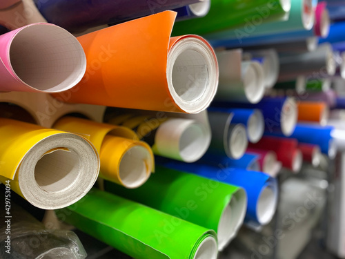 Tubes with vinyl film for pasting showcases in outdoor advertising