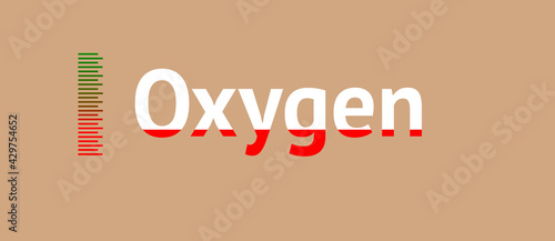 very low critical oxygen level indicator in red color conceptual illustration