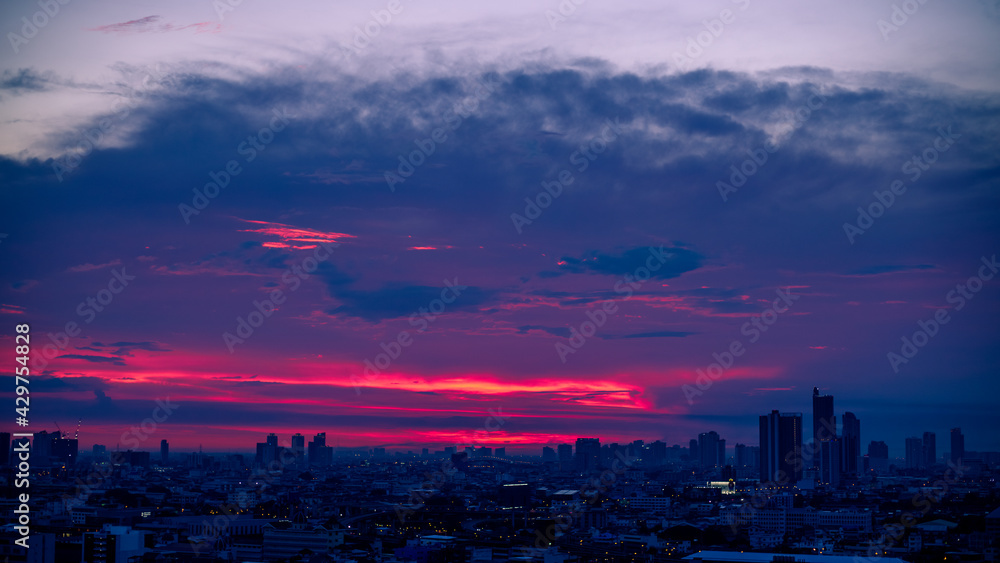 abstract background view of the colorful twilight sky.In the evening, the colorful changes (pink, orange, yellow, purple, sky) merge into the beauty of nature abstract background view of the colorful twilight sky.In the evening, the colorful changes (pink, orange, yellow, purple, sky) merge into the beauty of nature