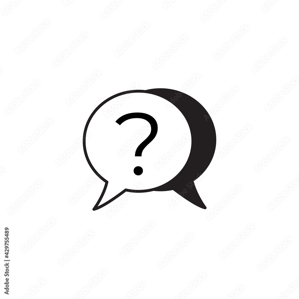 Flat style chat vector icon with question mark Flat style chat vector icon with question mark