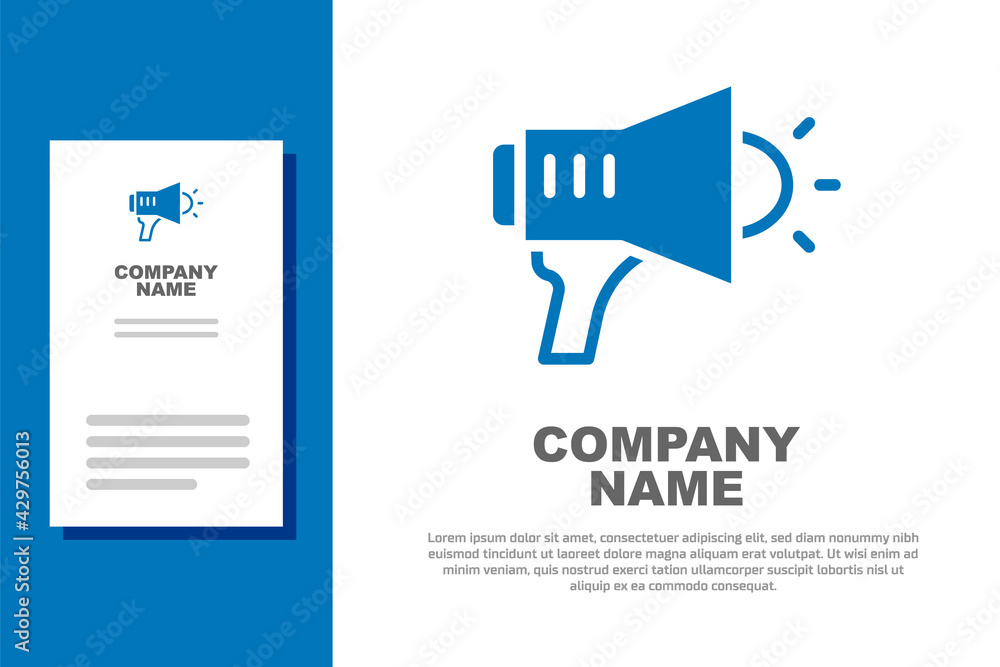 Obraz premium Blue Megaphone icon isolated on white background. Speaker sign. Logo design template element. Vector