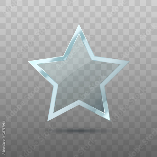Star isolated. Transparent glass star. Vector illustration