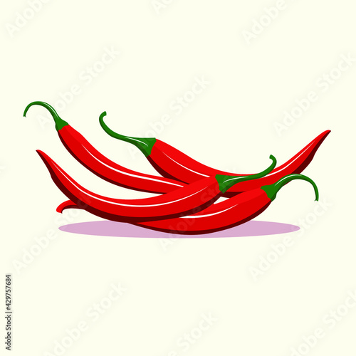chili. chili vector. flat vector chili. chili illustration. vegetable. spicy.