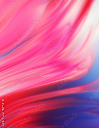 Fluid abstract background with colorful gradient. 2D illustration of modern movement.