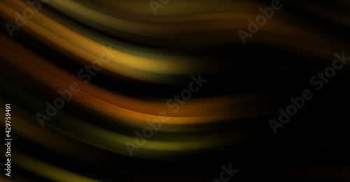 Colorful smooth lines on black background. Liquid and fluid vibrant color waves flowing in the dark. Graphic illustration for wallpaper, banner, background, card, book, cover, poster, banner, brochure