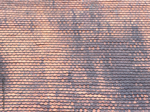Old ceramic roof tiles as texture and background