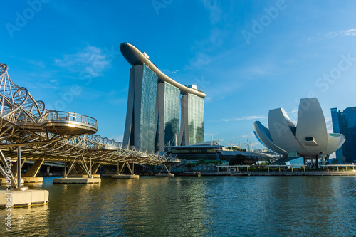 SINGAPORE, 3 OCTOBER 2019: The modern Marina Bay Sands Hotel