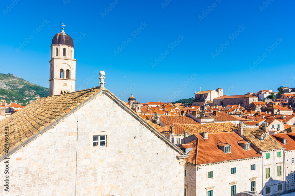 Landscape of the roofs of Dubrovnik old town, Croatia