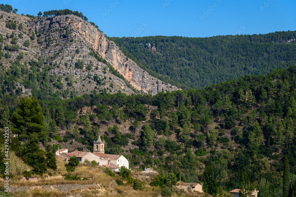 Vista de la bella población de Olba, en la provincia de Teruel. Aragón. España. Europa