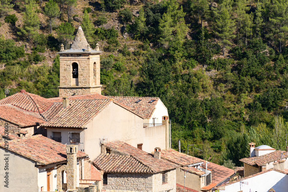 Vista de la bella población de Olba, en la provincia de Teruel. Aragón. España. Europa