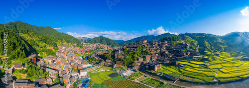 Terraces in Xijiang Miao village  Southeast Guizhou Province  China