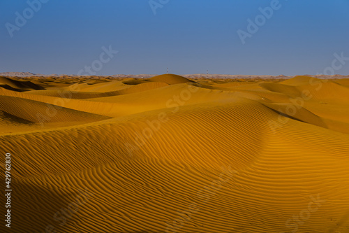 Sand dunes at sunset, Saudi Arabia