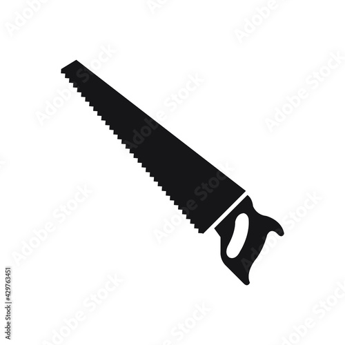 Saw cut sawing icon vector.  Isolated vector illustration on a blank background that can be edited and changed color.
