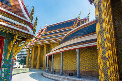 The amazing Temple Wat Ratchabophit Sathitmahasimaram, Bangkok. Thailand photo