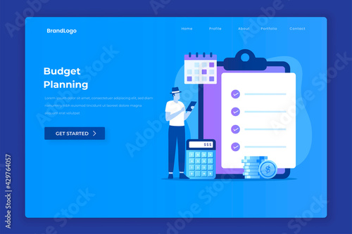 Budget planning illustration concept. Illustration for websites, landing pages, mobile applications, posters and banners.