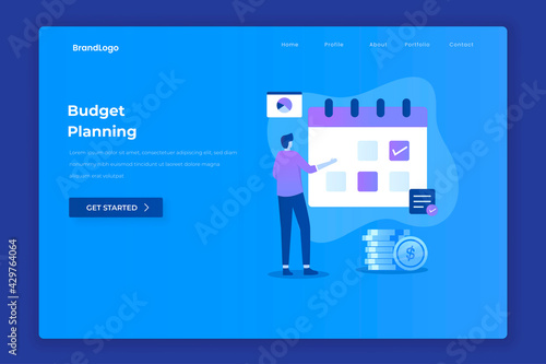 Flat design of Budget Planning concept. Illustration for websites, landing pages, mobile applications, posters and banners.