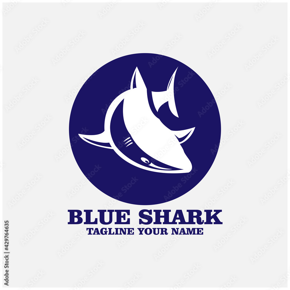 Fototapeta premium blue shark design logo vector