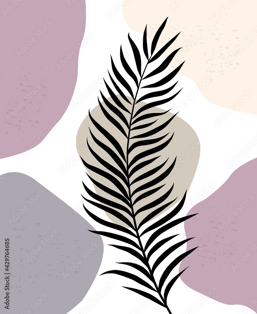 Obraz premium Abstract shapes with floral elements