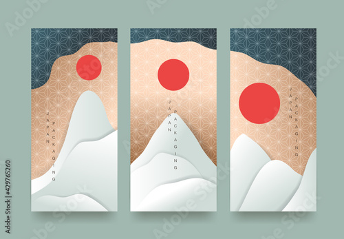 Packaging templates japanese of luxury or premium products.