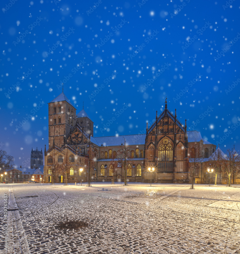 Medieval Munster Cathedral or St -Paulus-Dom in in Munster, Germany