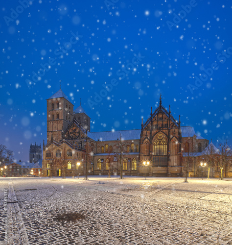 Medieval Munster Cathedral or St -Paulus-Dom in in Munster, Germany