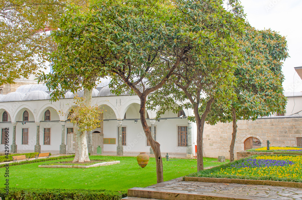 Tapkapi Palace and Park in Istanbul Turkey and old architecture