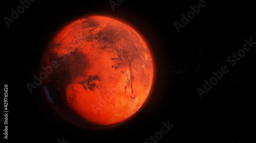 Mars planet 3D render illus...
