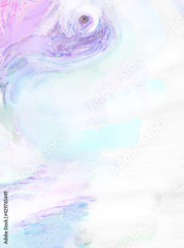 Watercolor abstract painting with pastel colors for poster  wall art  banner  card  book cover or packaging. Modern painting of soothing brush strokes resembling alcohol inks.